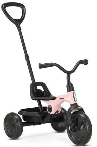 Deryan Tricycle Bébé Drifter de 2 à 6 Ans (Max. 25 kg), Draisienne Évolutif, Velo Poussette, Trike Bebe, Facile À Plier, Pliable, Vélo Bébé - Guidon et Ceinture de sécurité Inclus, Rangement, Rose