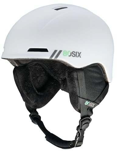 80SIX Ski Helmet – Lightweight Protection for Skiing, Snowboarding, Skating – Unisex Snow Sports Helmet for Men Women Yout (Gray Matte, M/L) (White Matte, L/XL)