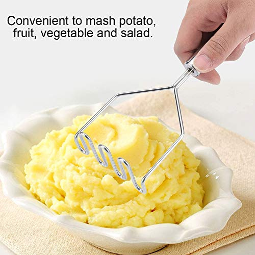 Generic Kraftig Potatisstötare Lerkross i Stål för Effektiv Mosning Av Potatis, Frukt och Grönsaker 9,84