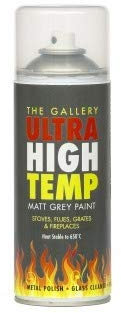 Grey Stove Paint matt aerosol Spray 400ml high Temperature 650 deg C