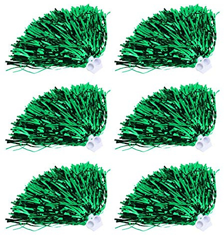 Keenso Cheerleading Poms, 6 Pezzi 7 Colori Cheerleader Pom Poms per la Festa Sportiva(Verde) Borse Sportive