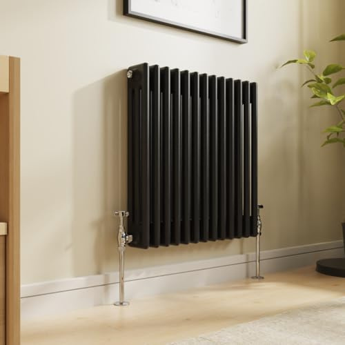 NRG Radiatore tradizionale in ghisa, 600 x 605 mm, 3 colonne, perfetto per cucina, soggiorno, bagno