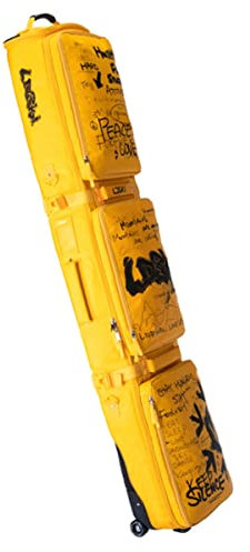 Snowboardtasche Mit Rollen, wasserdichte TPU Single/Double-Board Roller Skitasche, Reisetasche Für Snowboard Und Snowboardschuhe, Für Wintersport Air Travel (Color : Yellow, Size : 158cm)