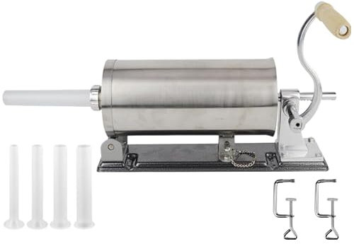 Poussoir à Saucisses Manuelle 3L Machine Poussoir à fourrer Viande Saucisse Professionnel remplissage Pour Cuisine avec 4 Tubes inox