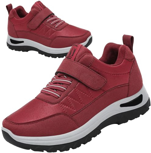 AZMAHT Zapatos Hombre Ancho Especial Los Ancianos Zapatos para Juanetes Mujer Deportivas Ancho Especial Hombre Zapatillas Diabeticos Mujer Zapatillas Cómodas Ancho Especial,Women Red,38/240mm