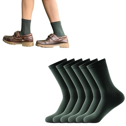 Balseti Calcetines Lisos Bajos. 85% Algodón. Unisex Niño, Niña. Modelos para Uniformes, Colegio, Trajes, Ejecutivos. Pack 6 Pares Transpirables. (FR/ES, Números, 39, 44, Regular, Verde Oscuro)