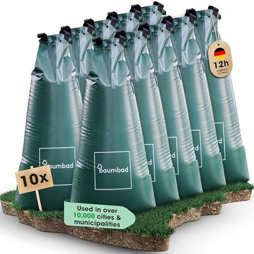 Baumbad 10 Premium Vattensäck för bevattning 100 liter, UV-beständigt PVC, Trädsäck för bevattning av grönområden