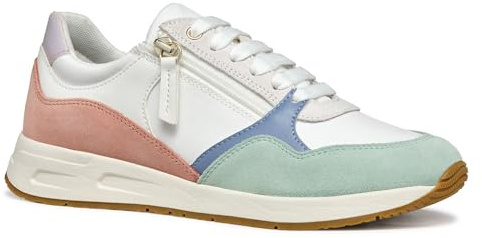 Geox D BULMYA B - Scarpe da Ginnastica Donna, White/Mint,