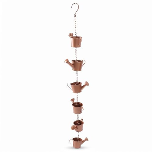 Kettle Rain Chain bells 1.5M Metal Hanging Movable Chains Gutter Downspouts Rainwater Diverter for Outside Decorative Home downspout nan