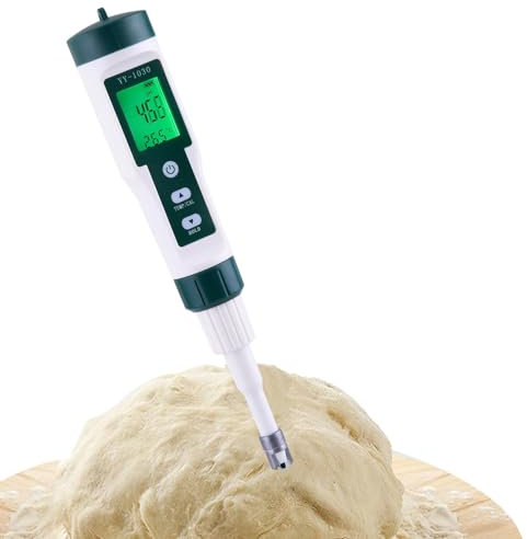 XIAOXIAOYU pH-mètre pour Aliments, testeur de pH Alimentaire - pH-mètre avec sonde pH Haute précision,Moniteur de pH Portable pour l'eau, l'aquarium, Le levain, la Mise en Conserve, Les échantillons