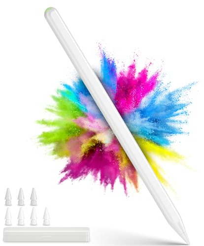 Matita per iPad 2018-2025, ricarica rapida wireless magnetica, sensibilità a 3 modalità, 8 punte, controllo inclinazione, rifiuto del palmo, penna stilo per Apple iPad 10/9/8/7/6a generazione, Pro 11