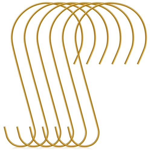 Hotop 6 Pcs S Hooks for Hanging Bird Feeder, 12 Inch, Gold