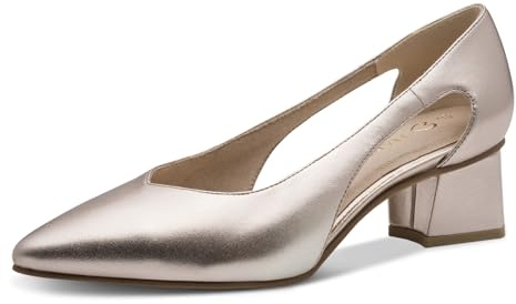 MARCO TOZZI Donna Décolleté Morbido Feel Me Plantare Pelle Pelle Soletta in Pelle Morbida Fodera Interna Moderno, Metallico (Platinum), 41 EU