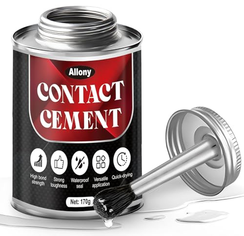 ALLONY Kontaktkleber, Schuhsohlenkleber, Kunststoffkleber Wasserfest, Neoprenkleber, Kontaktkleber Extra Stark für Sohlenkleber, Planenkleber, Lederkleber, Gummikleber, Filzkleber, Metallkleber, 170g