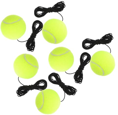 TOYANDONA 6 Piezas Entrenador de Tenis con Cuerda Elástica Unidades Pelota Rebote Resistente para Práctica Individual Interiores y Exteriores Equipo Duradero para Entrenamiento de Tenis