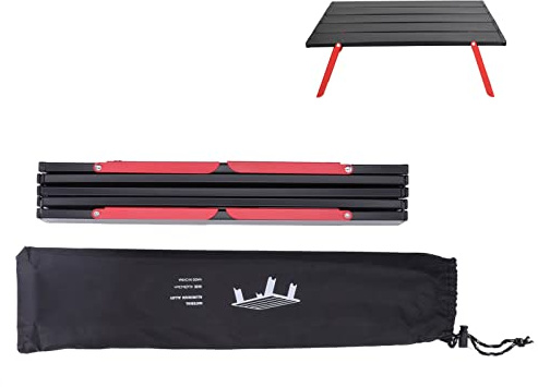 DIRBAK Tavolo pieghevole da esterno Mini tavolo da picnic portatile leggero in lega di alluminio per barbecue da campeggio all'aperto da viaggio 40,5x29x13 cm