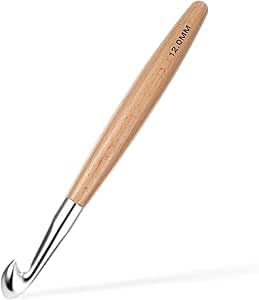 Lot de crochets en bois de hêtre de 12 mm | Aiguilles à tricoter ergonomiques - Accessoires de tricot - Kit de crochet pour débutants ou professionnels