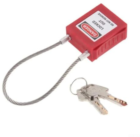 Set di 4 lucchetti compatti con cavo con 8 chiavi, lucchetto di sicurezza ad arco lungo per una conservazione sicura e protezione