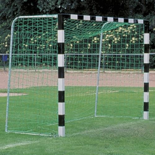 Handballtornetz Handball Fußball Kleinfeld Tornetz 3,10 x 2,10 m Tiefe Oben 0,80 / unten 1,00 m, PE 3 mm ø, Grün Geknotet