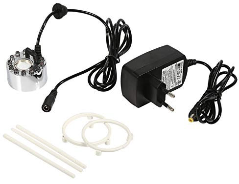 Atyhao Aluminium Nebelmaschine Wasserfontäne Teich Nebelmaschine Luftbefeuchter Zerstäuber Mini Nebelmaschine mit 12 Farbwechsel LED-Leuchten(#2)