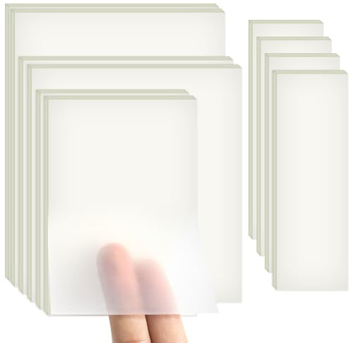 Hanyousheng 500 Sheets Transparent Sticky Notes, 4 Sizes Clear Sticky Note, Self-Stick Note Pads, See Through Sticky Notes, Perfect for Writing in Text Books and Office