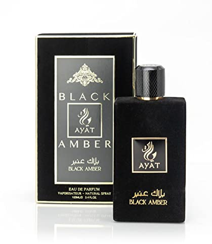 Ayat Perfumes – Eau de Parfum für Damen 100ml – orientalischer arabischer Duft – Dubai hergestellt und entworfen in den Vereinigten Arabischen Emiraten (Black Amber)