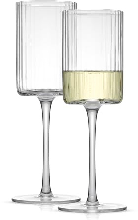 JoyJolt Elle Long Stem White Wine Glasses 11.5 oz (Pack of 2)