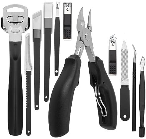 Tagliaunghie incarnite, 11 pezzi/set di strumenti per il trattamento delle unghie, coltello per pedicure, tagliaunghie per cuticole, kit manicure per la cura dei piedi, lima per unghie per podologi,