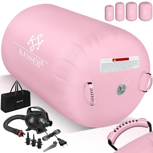 KESSER® Aufblasbare Airtrack | inkl. Tragetasche & elektr. Luftpumpe | Barrel Tumbling, Yoga, Fitnessmatte, Trainingshilfe, Turnmatte, Balance Trainer, Sportmatte, Luftmatratze, Workout