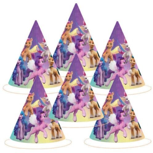 BeenSmile, MY LITTLE PONY HATS, Cardboard Hats, Children's Birthday Decoration, Birthday Party Hats, 6 Pcs.