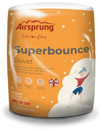 Airsprung Superbounce 16.5 Tog King Bed Size Breathable Extra Warm Hollowfibre Heavy Winter Duvet Quilt, Soft Touch, Energy Efficient, Made In The UK (225cm x 220cm)