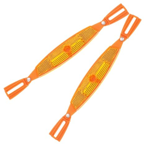 Kisangel Bicycle Wheel Reflectors Orange Spoke Reflectors Easy Installation Durable Plastic Cycling Reflector for Adult Bikes Night Safety Visibility 9.1 Inch