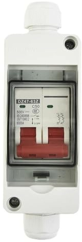 Consumer Unit,Pannello Interruttore Circuito Scatola di distribuzione impermeabile con automatici miniaturizzati batteria solare fotovoltaica for casa/giardino quadro combinatore(50A)