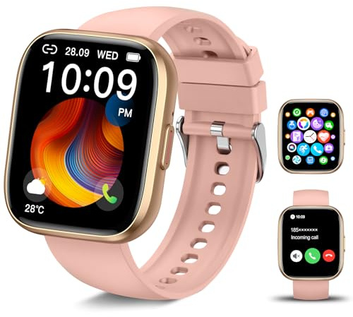 HNCY Smartwatch Donna, 1.85'' Orologio Smart Watch Donna con Chiamata Bluetooth, Italiano Fitness Tracker con Cardiofrequenzimetro/Sonno per Android iOS, Impermeabil IP68, 100+ modalità Fitness