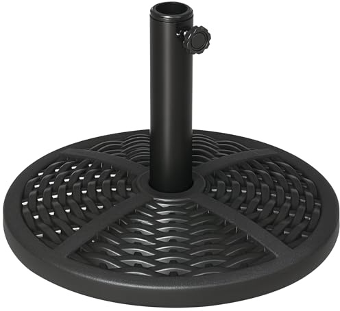 Outsunny Base de Sombrilla Redonda para Poste Ø38/48 mm 9,5 kg Negro