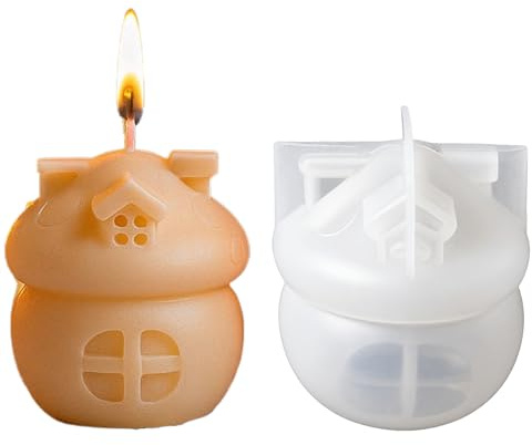 Candle Moulds, Father's Cottage Resin Molding Clay Craft, Silicone House Resin Mold - For Holiday, Thanksgiving, Winter, Birthday Table,
