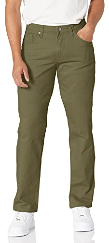 Amazon Essentials Herr rak passform 5-ficka stretch twillbyxor, oliv, 28 W x 32 L