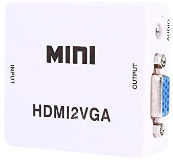 Mini HDMI to VGA Converter with USB Cable,HDMI 2 VGA Adapter 1080P Audio White for Laptop PC STB Blu-ray TV Stick