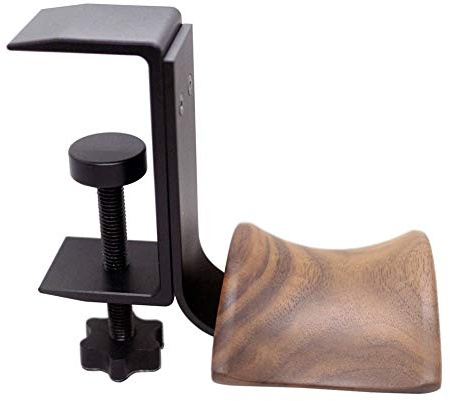 YANGMEI Valnöt trä klämma typ hörlurshållare fäste headset hängare hållare krok under skrivbord bord hörlurar