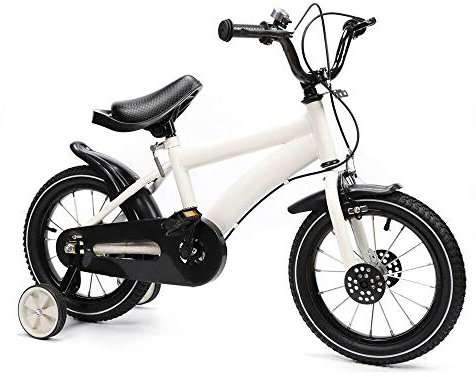 Aohuada Kinderfahrrad 14 Zoll Kinder Fahrrad Laufrad Kinderrad Kinderrad Fahrrad Rad Bike Kid Balance Baby Lernen Reiten Bike mit Handbremse und Rücktritt Stützräder (Weiß)