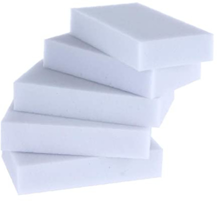 100pcs Sponge Scouring Pads Magic Cleaning Eraser Melamine Foam for All Surface Bathroom Kitchen Floor Baseboard Wall Cleaner Gray