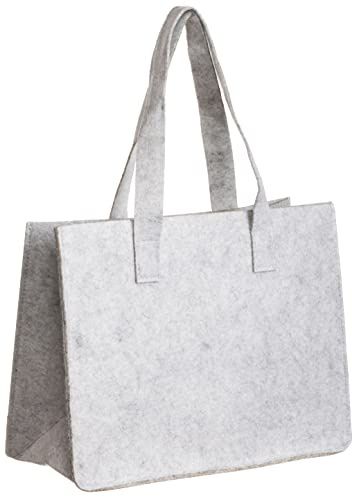 Brandsseller filtväska | fritidsväska av filt | praktisk shoppingväska | shoppingväska med handtag | ca. 36 x 27 x 15 cm, LJUSGRÅ, Einheitsgröße