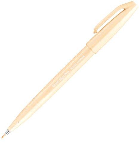 Pentel SES15C-F3X Brush Sign Pen ljusorange, fiberpenna, penselliknande spets, 1 styck