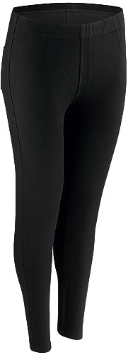 Nur Die Treggings in Jeans-Look Relax & Go Stretch mit Taschen Komfortbund Skinny Fit Damen, schwarz, M
