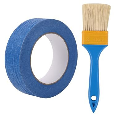 BQLZR 2 pennelli professionali per pittura acrilica, 5,1 cm, con nastro da pittore, 50 m