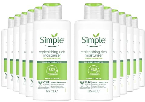 Simple Kind to Skin Replenishing Rich Moisturizer with Skin Smoothing Active for 12 Hours Hydration & Moisturization 125ml