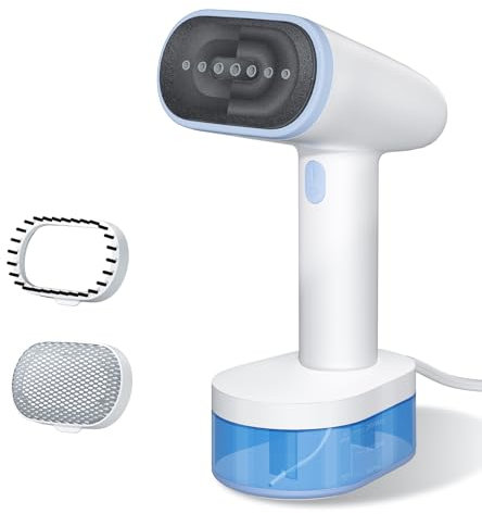 Stiratrice a Vapore per Abiti, Portatile e Maneggevole, Capacità di 250ml, 1600W, Riscaldamento 25s, Spegnimento Automatico, Autol Pulizia, Nessuno Schizzo d'acqua, per Casa, Ufficio e Viaggio
