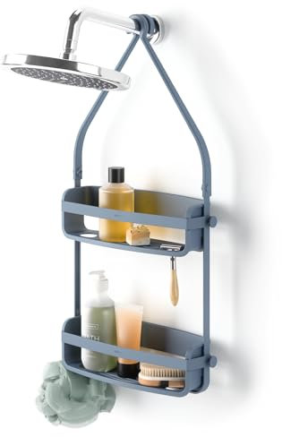 Umbra Flex Shower Caddy SLT Blue Portaoggetti da, Blu Ardesia