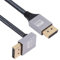 xiwai Cable DP a DP en ángulo ascendente 4K 60Hz 90 grados DisplayPort Cable Silver Sleeve Ultra-HD UHD para computadora de escritorio, portátil, monitor tarjeta gráfica, 1 m