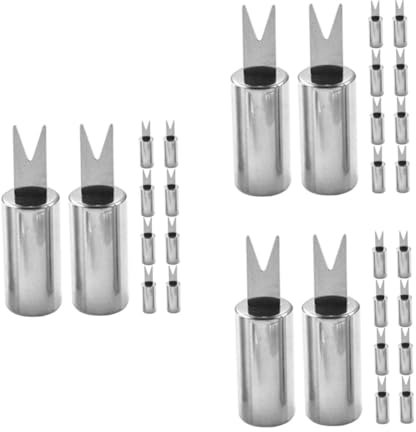 ABOOFAN 3 Sätze BBQ Maisgabel Spieße Für Vorspeisen Maiskolbenhalter -spieße -Sticks Maisstängel Spieß-Sticks Spieße Für Kabobs Spießhalter Silver Rostfreier Stahl 10 Stück * 3